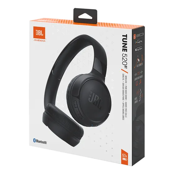Fone De Ouvido Jbl Tune520bt Bluetooth Sem Fio Jblt520btblk