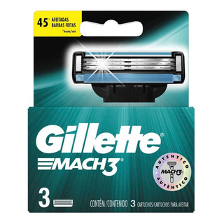 Cartuchos Para Máquina De Afeitar Gillette Mach3 Regular 3 Cartuchos Cartuchos Para Máquina De Afeitar Gillette Mach3 Regular 3 Cartuchos