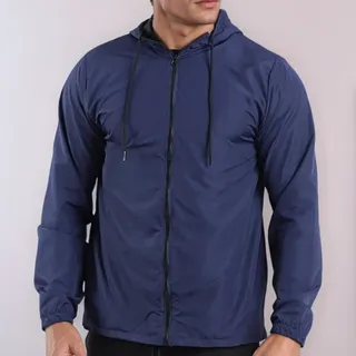 Jaqueta Corta Vento Masculina Impermeável Liso Capuz Premium