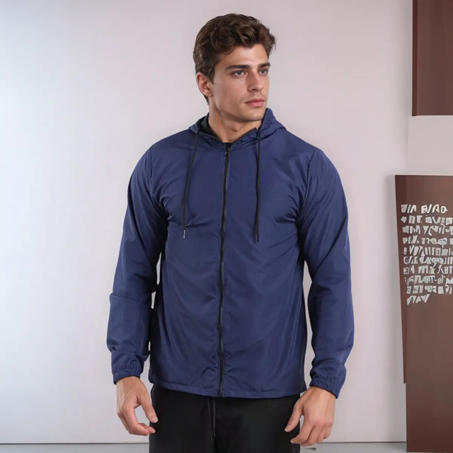 Jaqueta Corta Vento Masculina Impermeável Liso Capuz Premium