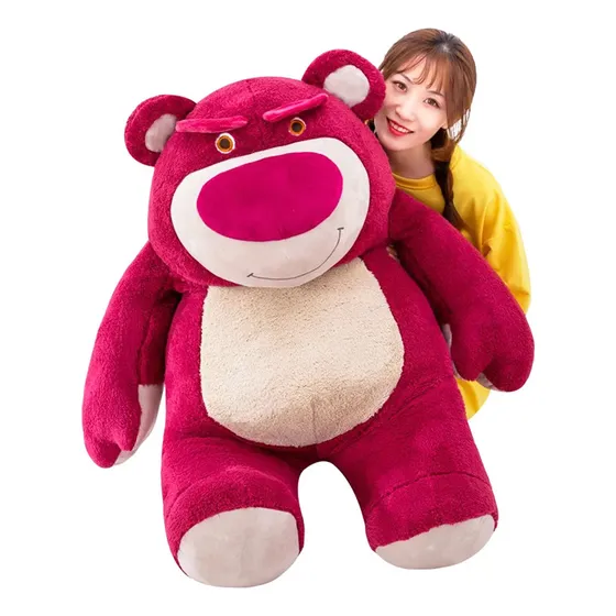 Urso De Pelucia Lotso Toy Story 80cm Gigante Muito Cheio Cor Vermelho