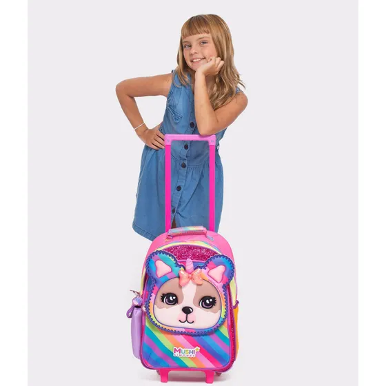 Mochila Escolar Simones Sofia Pompom Moño 18 Pulgadas