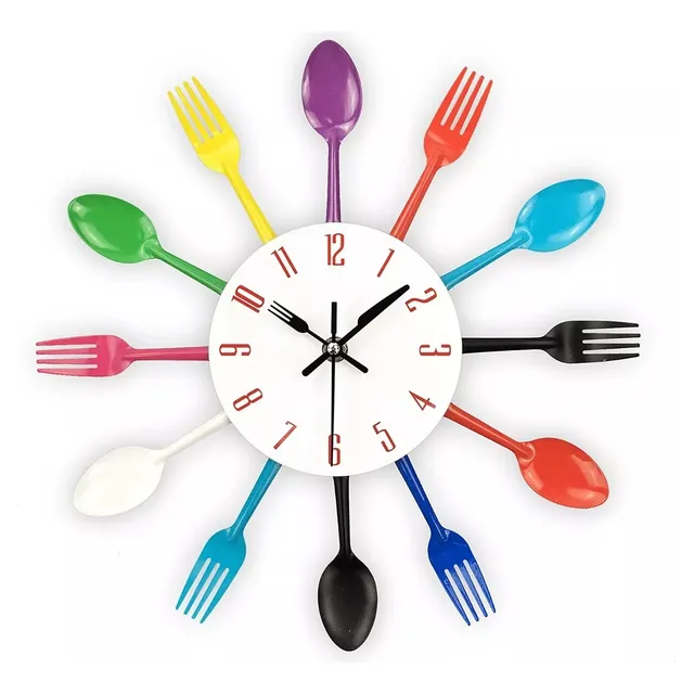 Reloj De Pared Decorativa Cocina 3d Multicolor