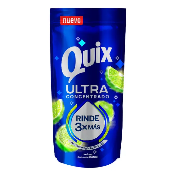 Quix Lavaloza Ultra Concentrado rinde 3X MÁS 450ml