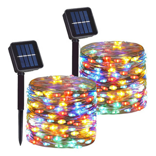 2piezas 32 Meters 300 Led Serie Luces Solares Exterior De Color Multicolor Ununmx 2piezas 32 Meters 300 Led Serie Luces Solares Exterior De Color Multicolor Ununmx