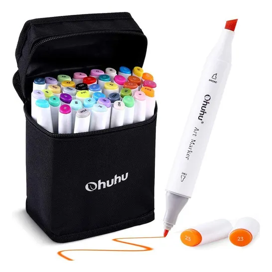 Set 40 Marcadores Doble Punta Base Alcohol Ohuhu Y30-80400-01