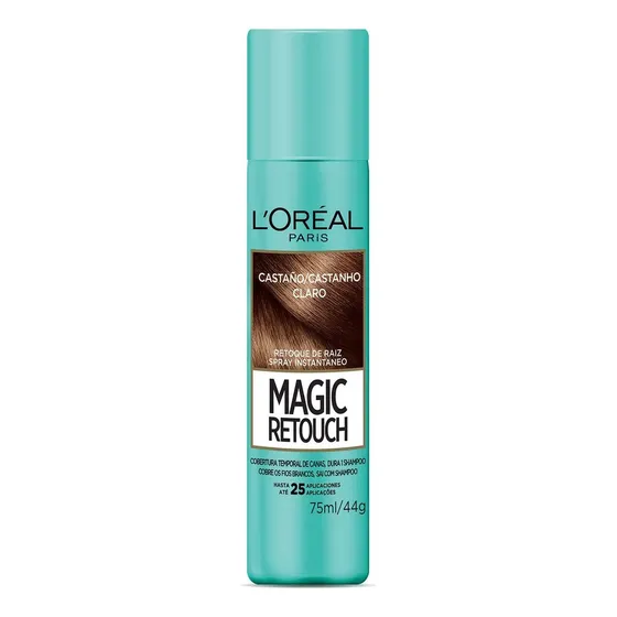 Cubre Canas Spray Retocador De Raices Loreal Magic Retouch Tono Castaño Claro