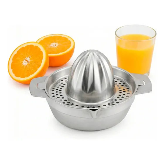 Espremedor De Frutas Laranja Limão Manual Aço Inox 300ml
