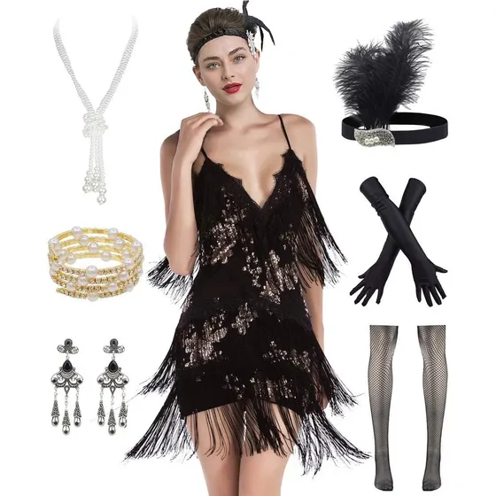 Vestido De Cóctel Para Mujer De Los Años 20 Gatsby Tassel Sw