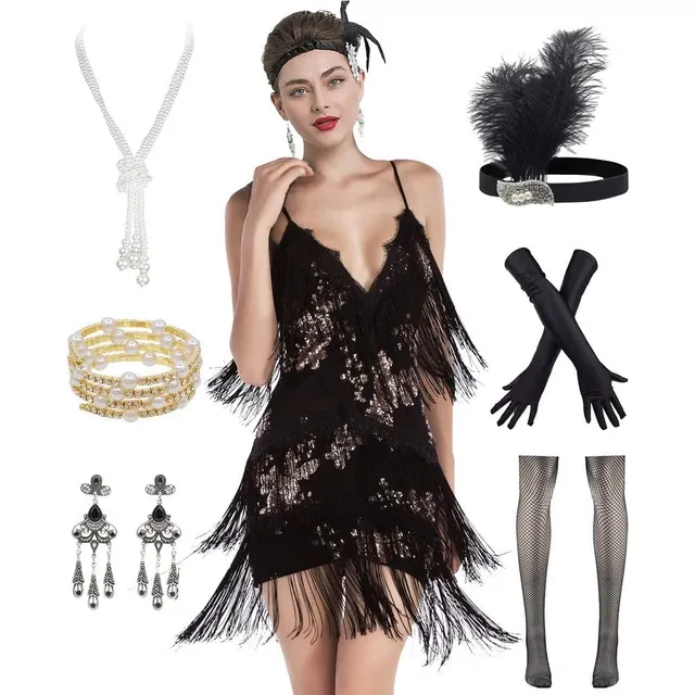 Vestido De Cóctel Para Mujer De Los Años 20 Gatsby Tassel Sw