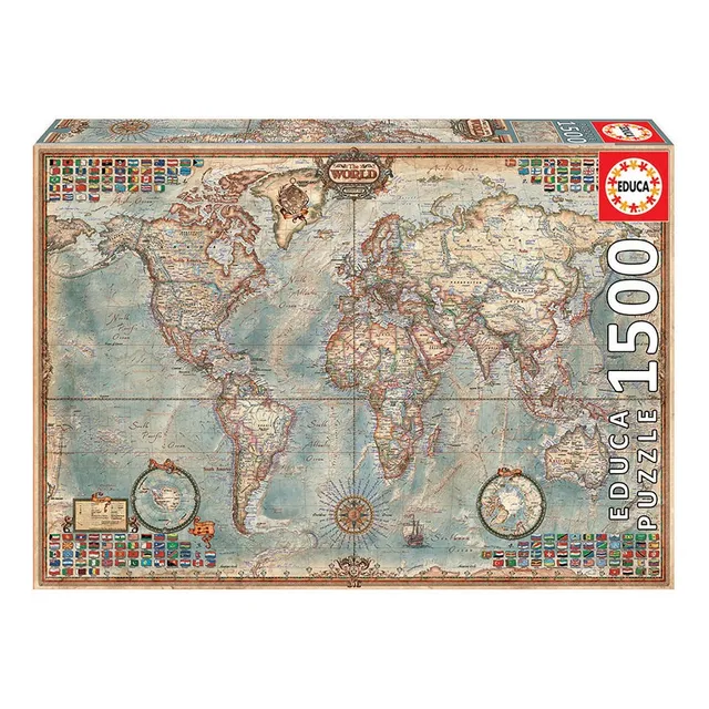 Rompecabezas Educa Borras El Mundo, Mapa Político 16005 de 1500 piezas