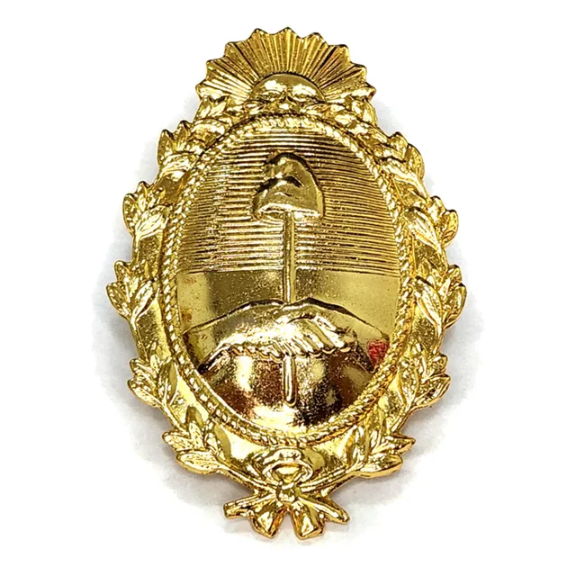 Escudo Nacional Dorado Para Casco Chico 70mm X 46mm