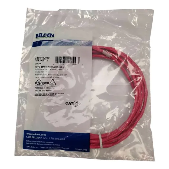 Patch Cord Cable De Red Cat6 3m 10ft Belden Certificado Rojo