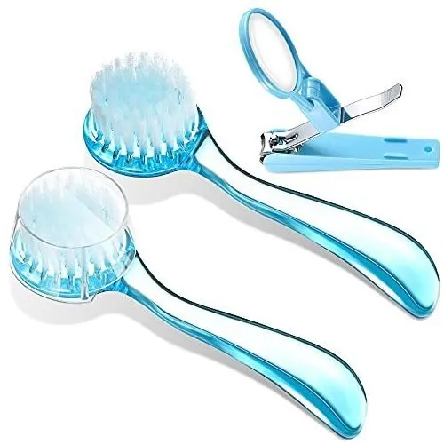 2 Piezas Hedgehog Cepillo De Baño Con Pincel De Uñas 74tfy