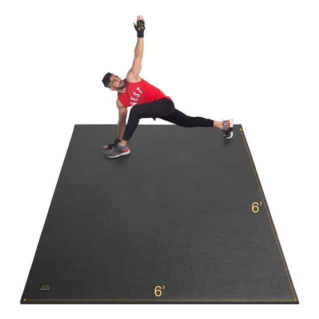 Large Exercise Mat 6'x6'x7mm Workout Mats For Home Gym