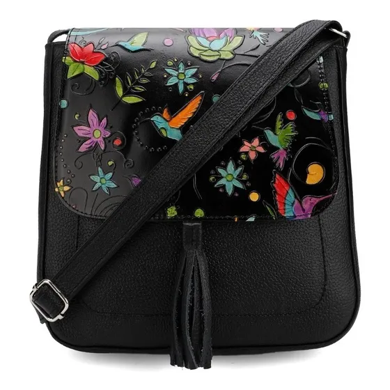 Bolso Manos Libres C321 Cuero Tala Negro