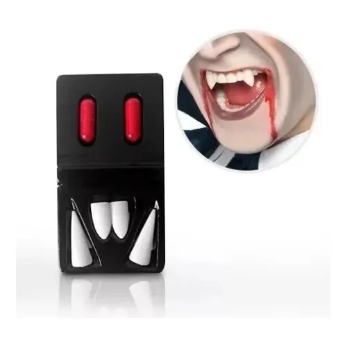 Colmillos Dracula Capsula Sangre Accesorio Disfraz Fiesta 