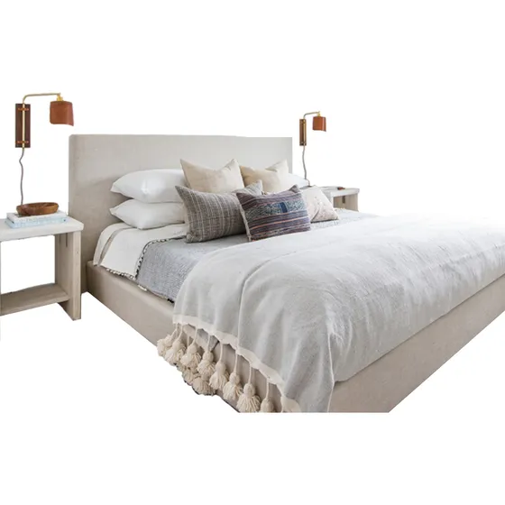 Respaldo Sommier Basico Tapizado En Lino 160x120 Fabrica