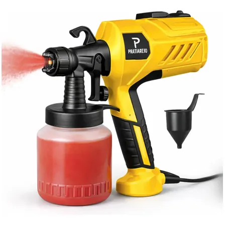 Foto de Pistola De Pintura 400w Profissional Elétrica Pulverizadora 800ml Regulações De Spray Prevenção De Refluxo Para Projetos De Renovação Doméstica Colpaq