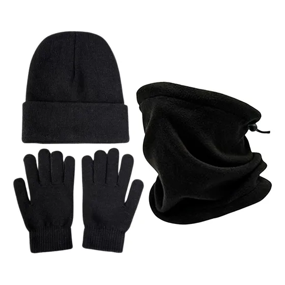 Gorro  + Bufanda Cuello Abrigo Deportivo Polar + Guantes 