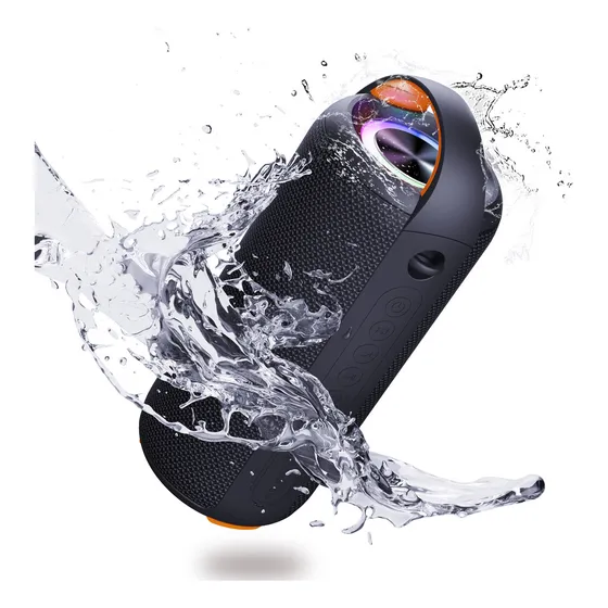 Bocina Portátil Impermeable Con Rgb Luces DYTIMEEM Bluetooth 5.2 D9006 Negro