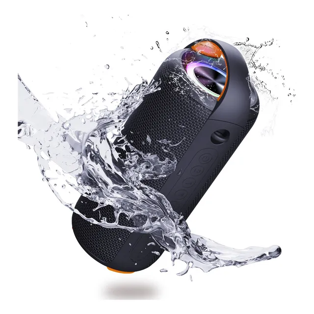 Bocina Portátil Impermeable Con Rgb Luces DYTIMEEM Bluetooth 5.2 D9006 Negro