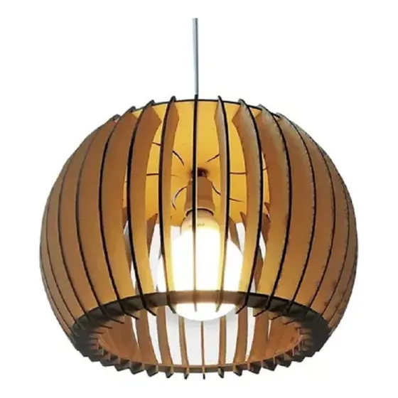 Lampara Techo Colgante Moderna Cónica Nórdico Mdf 30x25