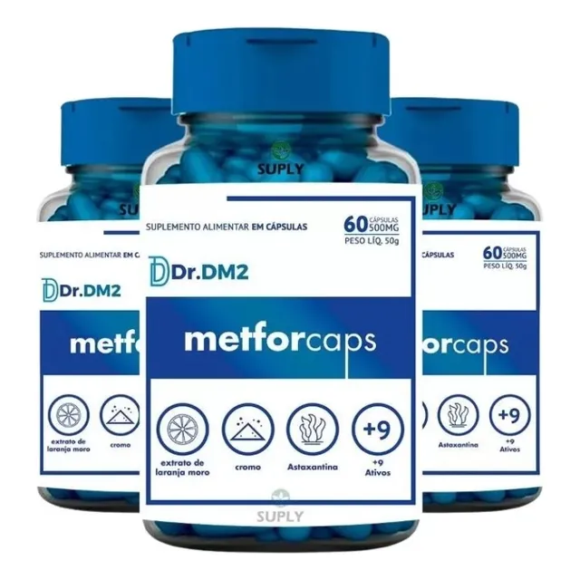 3x Metforcaps 60 Cáps Frete Grátis - Envio Imediato