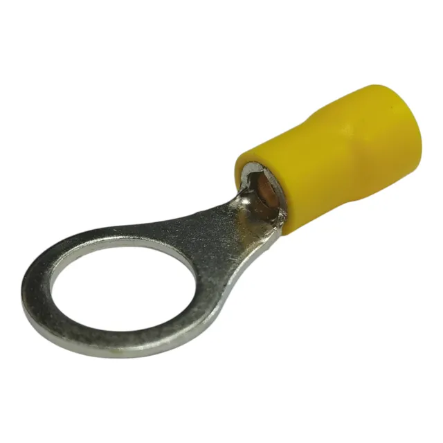 100 Pzas Terminal Estañada Ojillo 3/8 Calibre 12-10awg