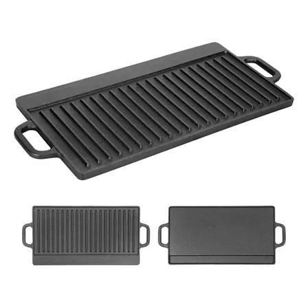 2 En 1 Plancha Churrasquera Reversible Hierro Fundido 50cm