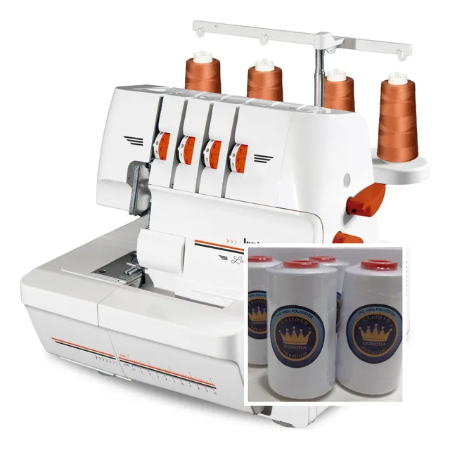 Lumina Moda Overlock 4 H + 4 Conos Hilo Corona 4000m C/u Bco