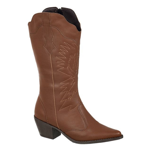 Botas Femininas Texana Rodeio Country Cano Alto Bico Fino