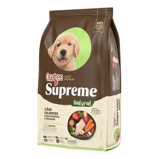 Alimento Quatree Super Premium Supreme Para Cão Filhote De Raça Média E Grande Sabor Frango E Batata Doce Em Saco De 10.1kg