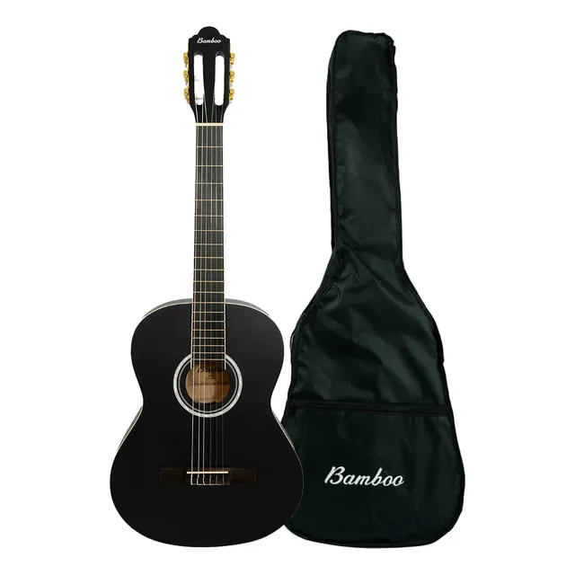 Guitarra Clasica Bamboo Studio Negra 39 Con Funda