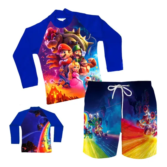 Conjunto Playero Traje De Baño Bañador Mario Bros 