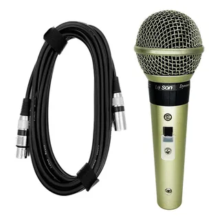 Microfone Leson Sm58 Plus Corpo MetĂĄlico Cabo Cannon Xlr Cor Champanhe Microfone Leson Sm58 Plus Corpo MetĂĄlico Cabo Cannon Xlr Cor Champanhe