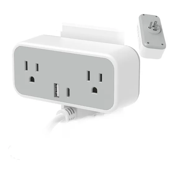 Cable De Extensión De Alimentación Con Enchufes Planos Usb