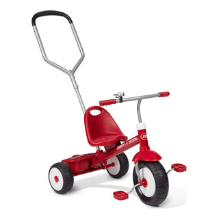 Radio Tricycle Flyer Deluxe Steer & Stroll Ride-on, Color Ro Radio Tricycle Flyer Deluxe Steer & Stroll Ride-on, Color Ro