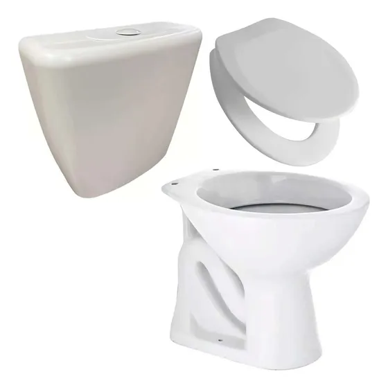 Combo Inodoro Deca Mochila Pvc Asiento Pvc Baño 60%