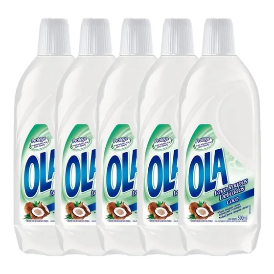 Kit Com 5 Lava Roupas Ola Coco 500ml Cada
