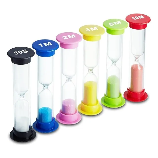 Reloj De Arena Acrílico Kit Por 6 Temporizadores 1 A 10 Min