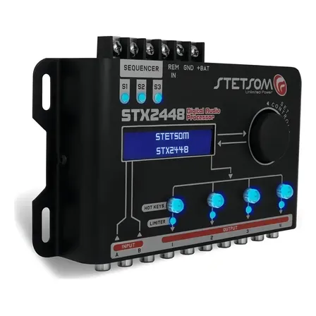 Processador De Audio Stetsom Stx2448 Com Sequenciador Cor Preto