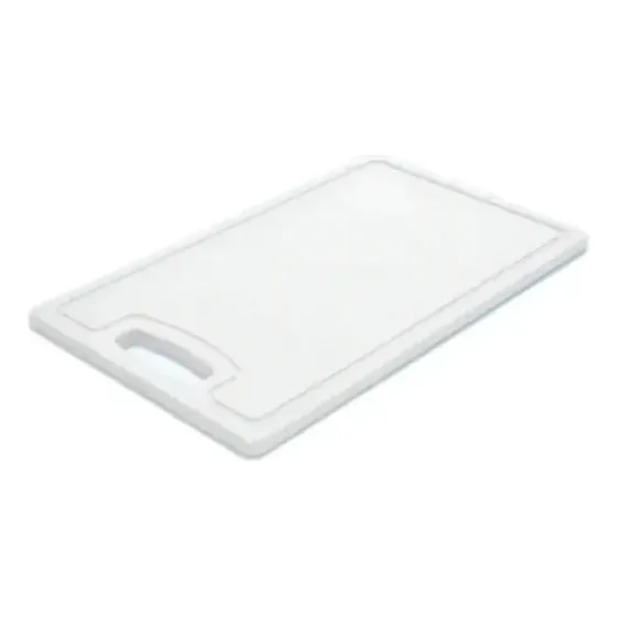 Tabua Carne Polietileno Pequena 15x250x330mm Plastireal Cor Branco Liso
