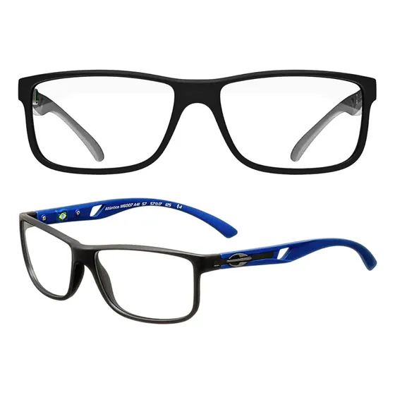 Óculos Grau Armação Mormaii Atlântico Preto Fosco/azul T57mm