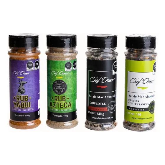 Sazonador Para Carne Condimentos Especieros Rubs Kit 4 Pzs 