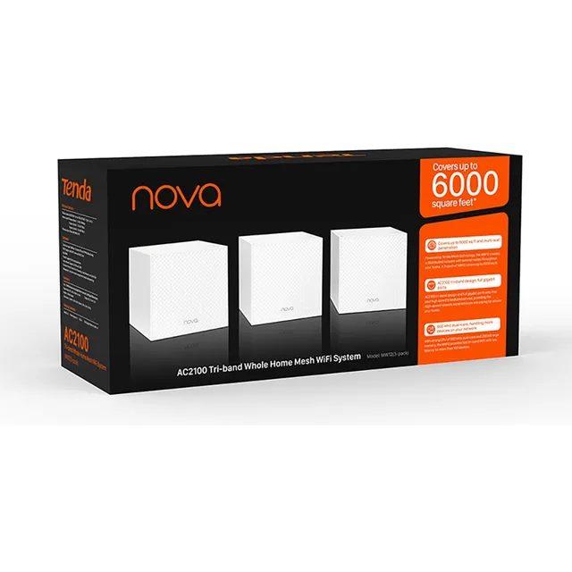 Nova Mw12 (3 Pack) Mesh Tribanda Gigabit Ac2100 500m2 Tenda
