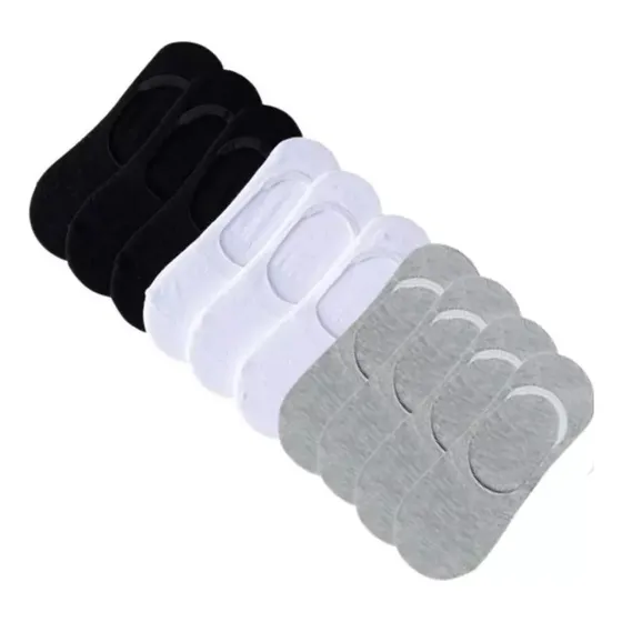 Calcetines Invisibles Blanco Negro Gris Tin 10 Pares Algodón