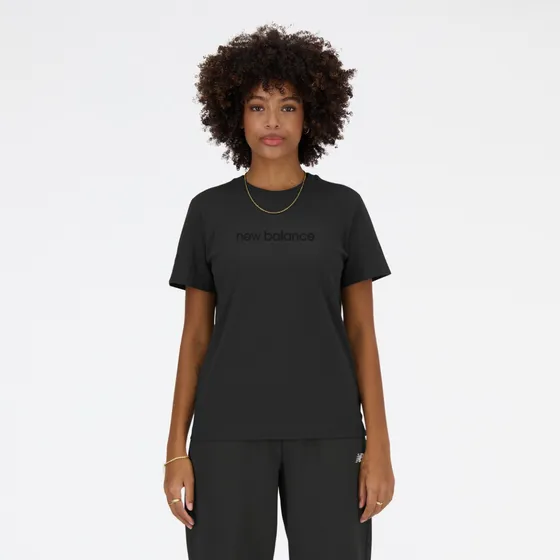 Remera New Balance Wta41582ack Negro Violeta Mujer