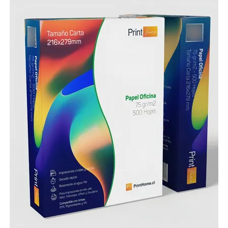 Resma Tamaño Carta 5 Unidad 75gr 500 Hojas Marca Print Home Color Blanco
