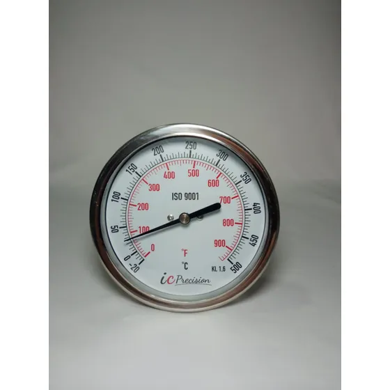 Termómetro Bimetálico -20 -500°c/f Dial 4 Bulbo 6 Acero 